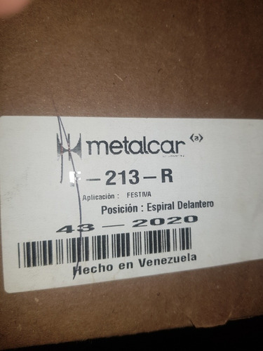 Espiral Trasero Vw Gol 01-08 / Delantero Turpial 05-12 ***