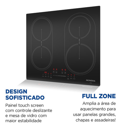 Cooktop Por Indução 4 Bocas Mondial 7000w Cti-03