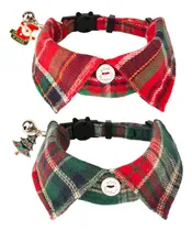 Comprar Collares Navideños Para Gatos Rojo Y Verde Plaid, Tamaño 19-
