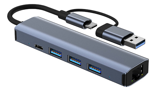 Adaptador Usb 3.0 A Ethernet, Hub Multipuerto 5 En 1 Con Gig