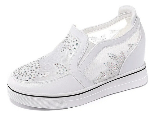 ( Mocasines Mujer Zapatos Casuales Con Diamantes De
