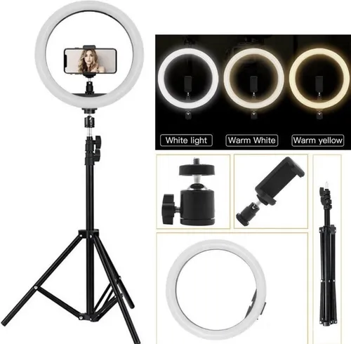 Aro de luz led selfie con pie 70 - 195 cm