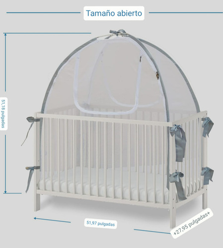 Mosquitero De Cuna Tipo Carpa Con Cierre Protección Total