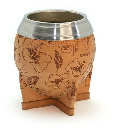 Imagen 7 de 7 de Mate Norte Hibiscus + Bombilla Alpaca - Chilly By Tabaré