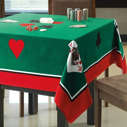 Imagem 2 de 5 de Toalha Mesa Quadrada Joker Poker Truco Cartas Baralho Dohler