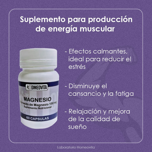 Magnesio - Suplemento Para Producción De Energía Muscular 