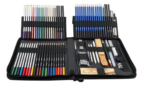 Zhmy Conjunto De Lápis 83pcs Kit De Esboço De Pintura De