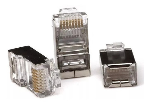 Conector Rj45 Cat 6 Metalico Blindado Bolsa (50 Unidades)