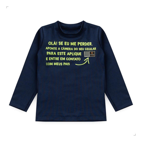 Camiseta Praia Infantil Inteligente Uv Marinho Costão