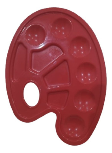 Paleta Recipiente Mezcladora Tempera 10 Cavidades Colegio Rojo