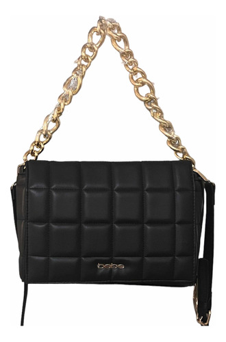 Bolsa Crossbody Bebe Negra Con Cadena Dorada