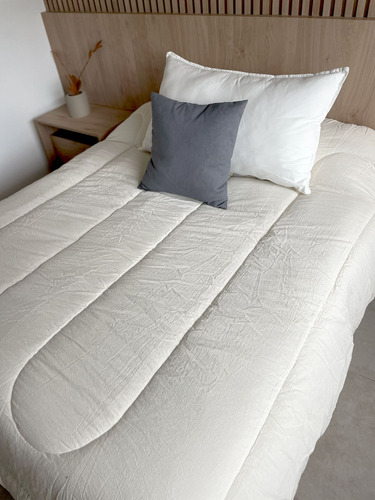 Acolchado Reversible Bitono 100% Algodón Tusor 2 1/2 - Queen
