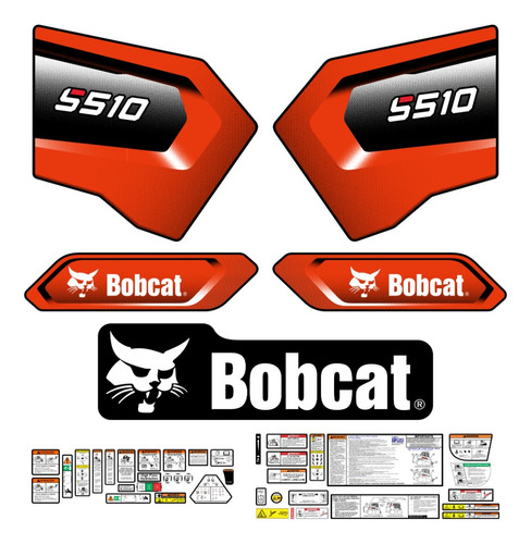 Adesivos Faixa Mini Carregadeira Bobcat S510 2020 Etiquetas