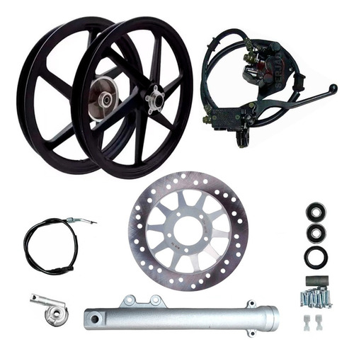 Kit Freio Disco Titan Fan 125 2000/2008 Roda Liga Leve Scud