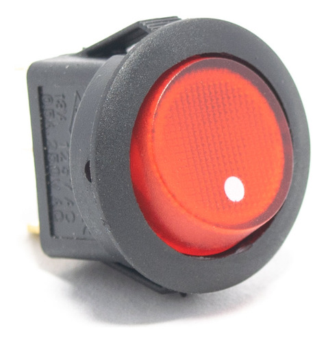 Llave Tecla 1 Polo 6.5a 250v Redonda 20mm Luz Roja(0-i) X1