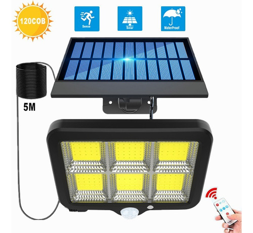 Gosun 120COB Lámpara Solar Para Pared Recargable Exterior Pared Con Sensor 128cob 3modos+remoto