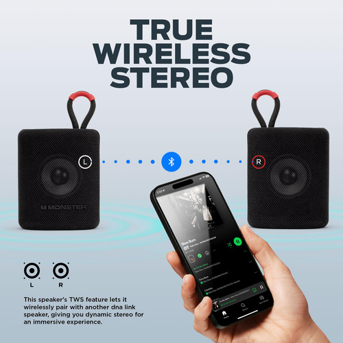 Altavoz Bluetooth Monster Dna Link Portátil Resistente Al Ag