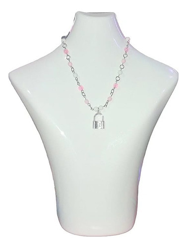 Collar Pink Lock Candado Rosa Aesthetic Coquette Kawaii So 