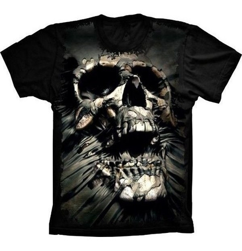 Camiseta Estilosa 3d Fullprint Skull Caveira Dead