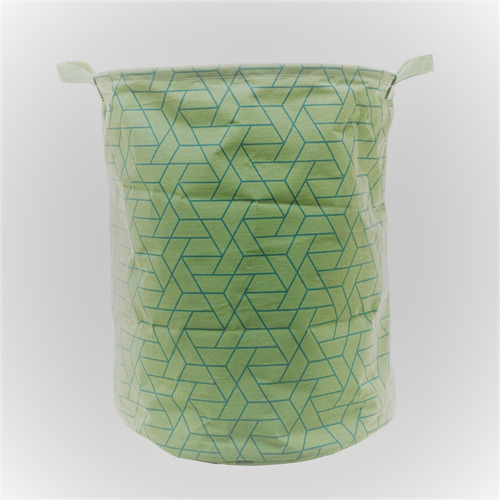 Imagem 2 de 6 de Cesto Organizador De Roupa Suja Dobrável Verde 45x35cm