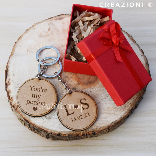 Llavero Personalizado Mdf - Regalos San Valentín Novios 