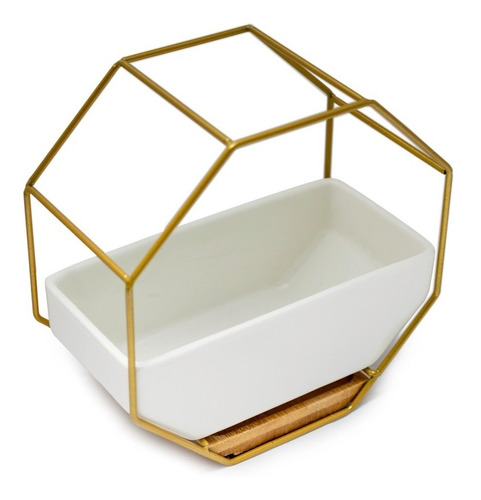 Maceta Ceramica Hexagonal 18xx18cm Blanco