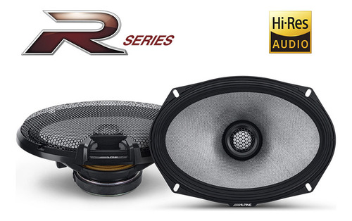 Bocina tipo tweeter Alpine R2S69 para moto/cuatriciclo color negro 6" x 9" x 2 unidades