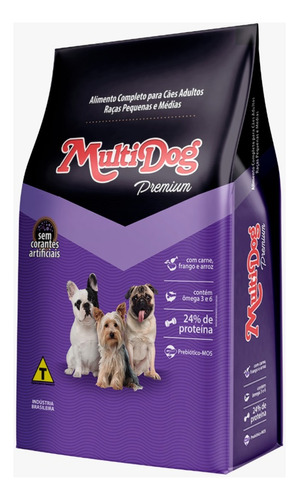 Ração Premium Multidog Cães Pequeno E Médio 15kg Nutritop
