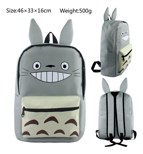 Totoro Lienzo Mochila Estudiante Viaje Gran Capacidad Lindo
