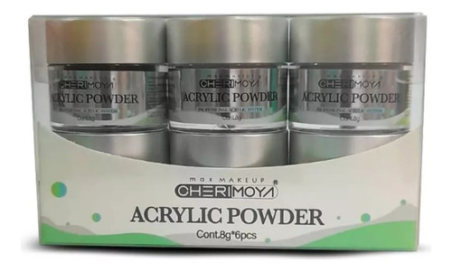 Acrylic Powder Set X 6 8g Fantasy Color Cherimoya Uñas Escul