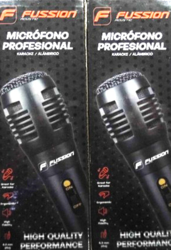 Kit De 2 Microfonos Karaoke Alambricos Mod Mi-1101bk Color Negro