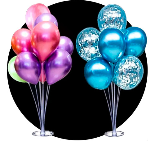 Columna P/ 7 Globos Deco439 Base Soporte Portaglobo Varillas