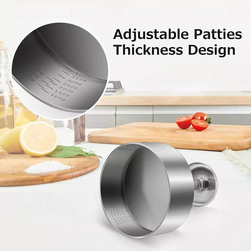 Molde Práctico De Aluminio For Hacer Hamburguesas De 9 Cm