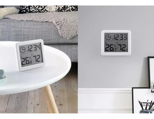 Mini Termómetro Reloj De Interior Monitor De Oficina