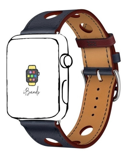Imagem 1 de 7 de Pulseira Ibands Couro Legítimo Rallye Para Apple Watch