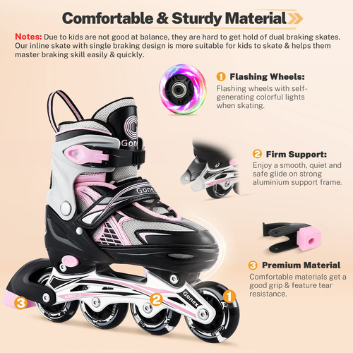 Patines En Línea Ajustables Con Ruedas Iluminadas Para Niños