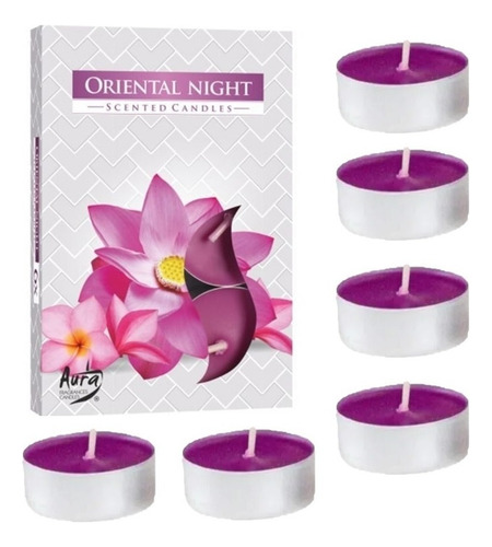 Kit 6 Velas Rechaud Perfumadas Decorativas Violeta Relaxante