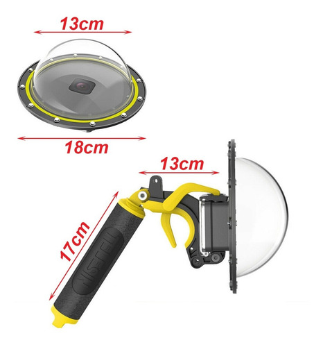 Dome Port Float Gopro Hero 3+ E 4 6 Polegadas V3 Gatilho