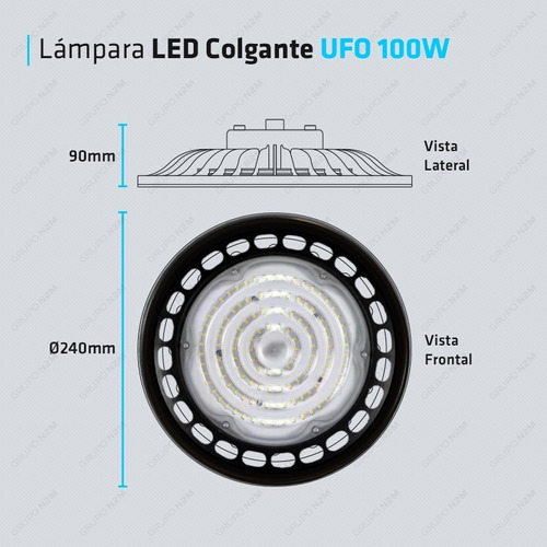 Lampara Led Galponera Ufo 100w Foco Industrial Blanco Frio Color De La Luz Blanco Frío