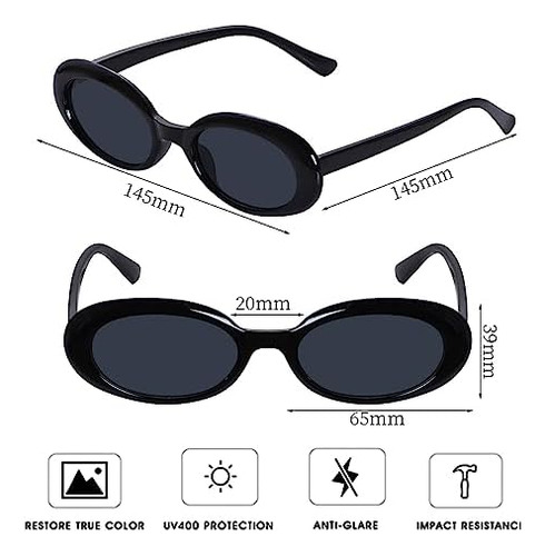 Obmwang, 6 Piezas, Gafas De Sol Ovaladas Retro Para Mujer,