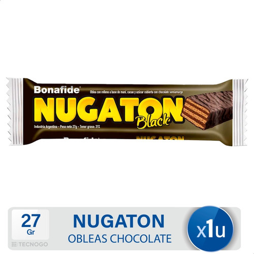 Oblea Chocolate Nugaton Black Bonafide - Mejor Precio