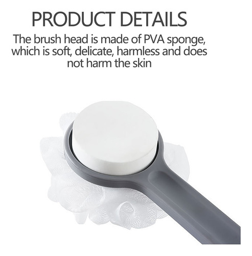 Cepillo De Ducha O Bathing Brush De Cerdas Suaves, Mango Lar