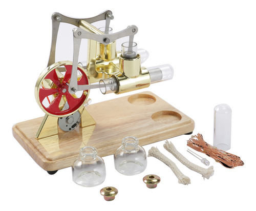 Kit De Motor Stirling Modelo Dual Con Luz Led Para Educación