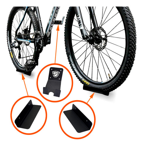 Kit 02un Suporte Bicicleta Parede Universal Encaixe Bike