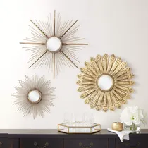 Comprar 3 Espejo Pared Metal Para Decoracion Habitacion Hogar