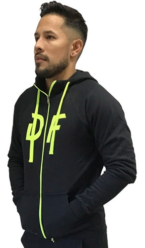 Imagen 2 de 3 de Campera Algodón Negro Talles Especiales Deportes Full
