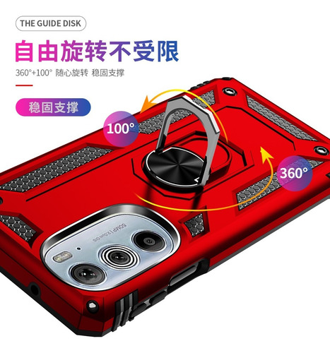 Funda Iron + Vidrio Para Motorola G52 Con Anillo 360 Soporte