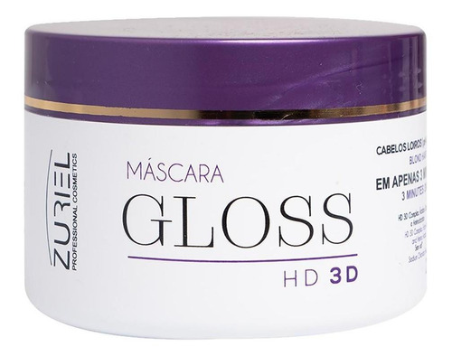 Máscara Matizadora Cabelos Loiros Gloss Hd 3d 250 G Zuriel