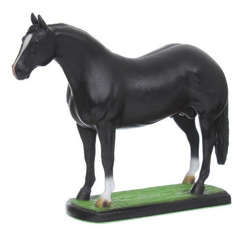 Imagem 2 de 4 de Escultura Em Resina Cavalo Quarto De Milha Preto 31223