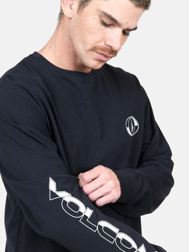 Polera Ml Freeborne Negro Hombre Volcom
